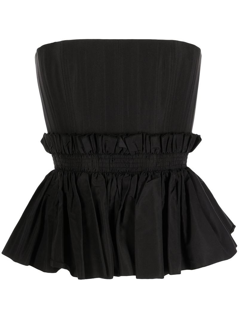 Strapless Peplum silk bustier 1