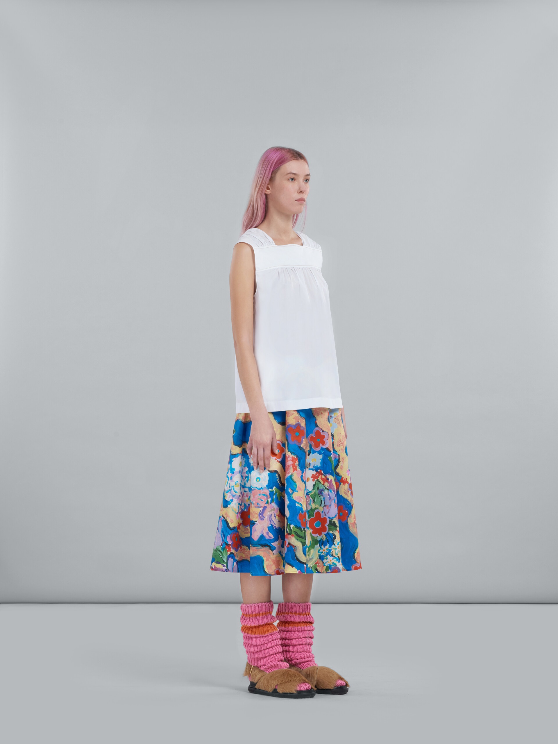 SQUARE-NECK TOP IN WHITE BIO POPLIN - 5