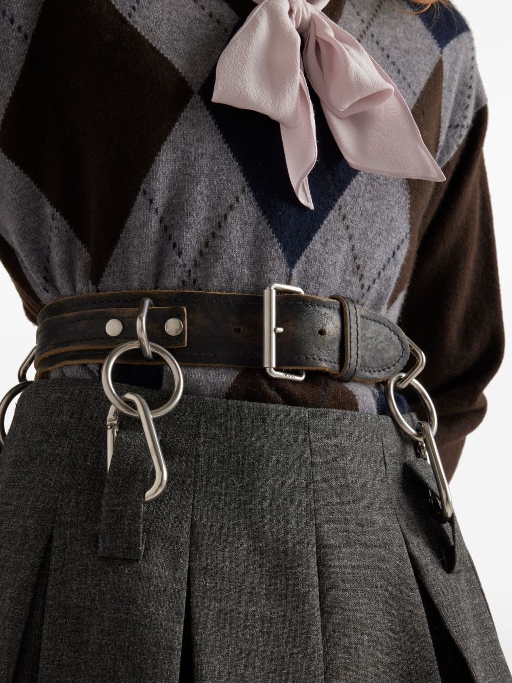belted pleated midi skirt - 6