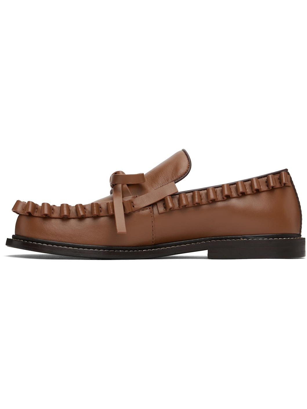 Tan Ruffle Loafers - 3