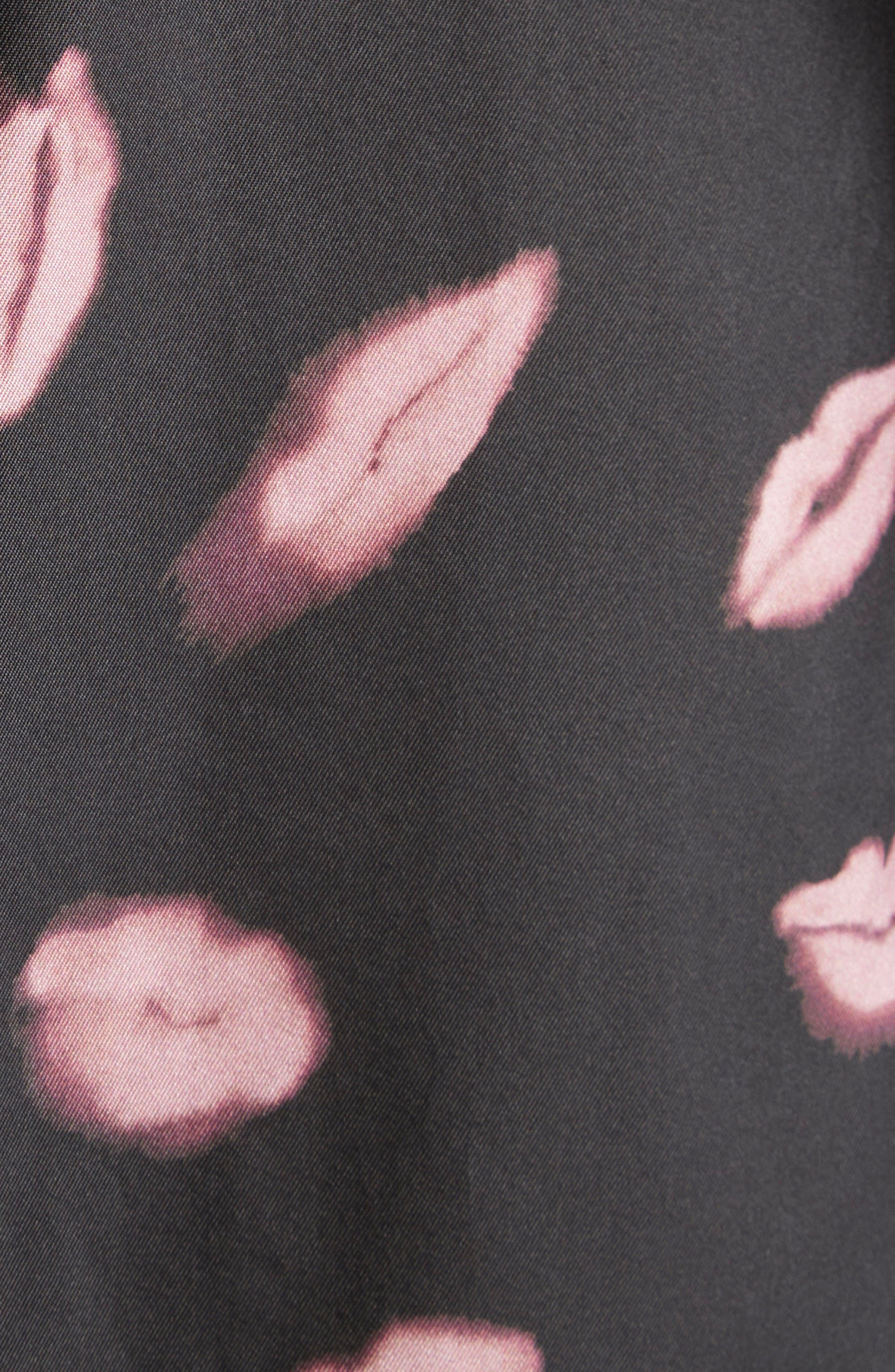 Altuzarra Katrin Lip Print Silk Chiffon Dress in Black Kisses at Nordstrom - 6