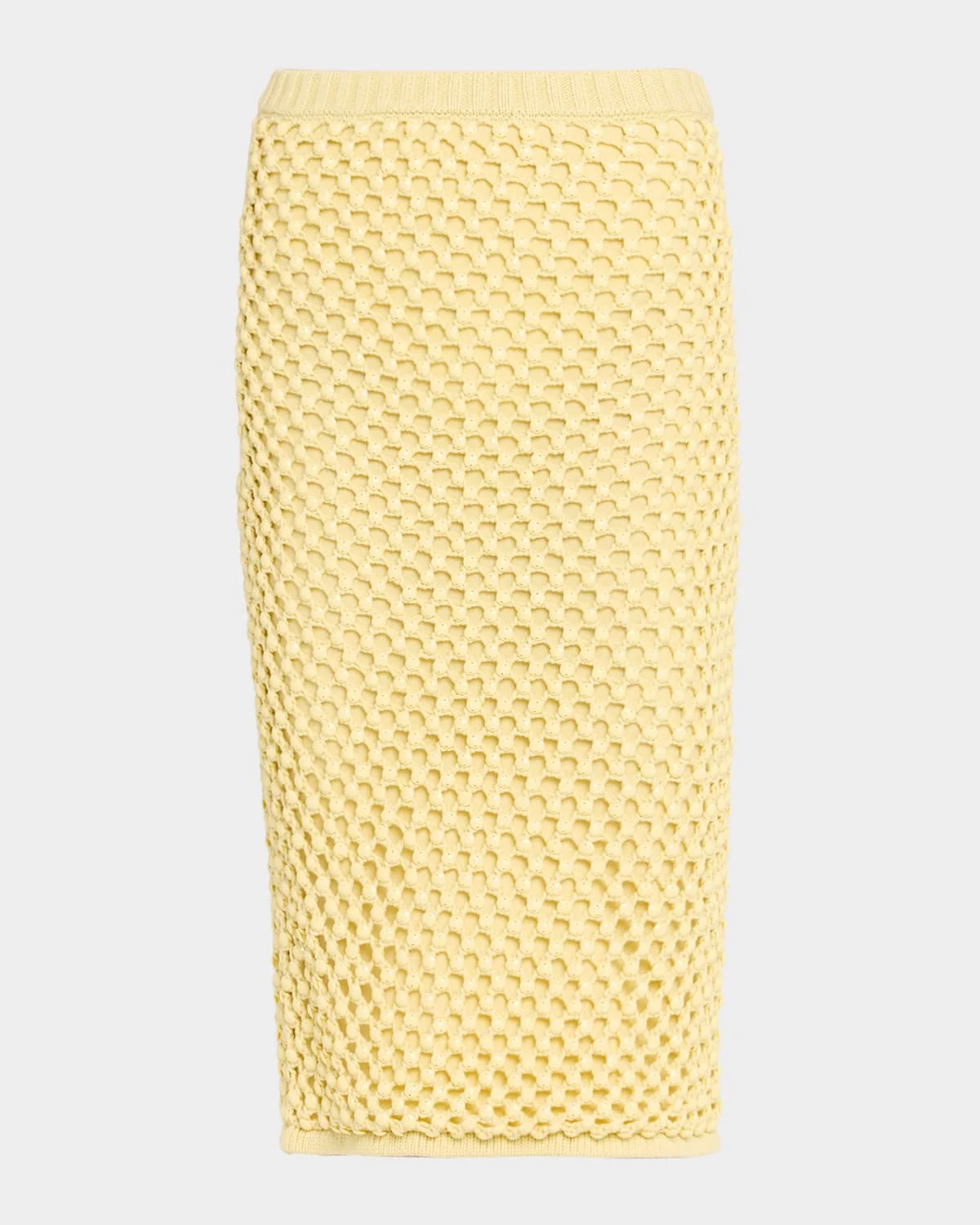 Spice Crystal Striped Crochet Knit Midi Skirt - 1