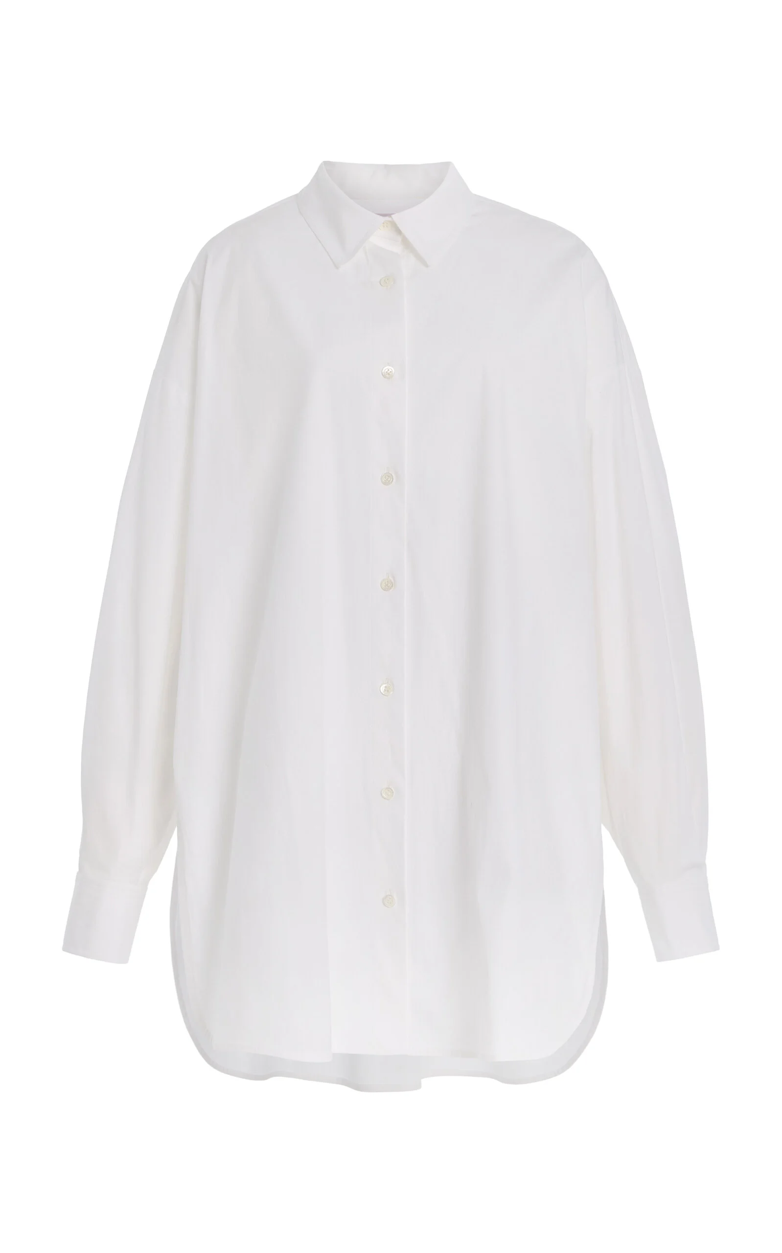Twist-Front Stretch-Cotton Shirt white - 1