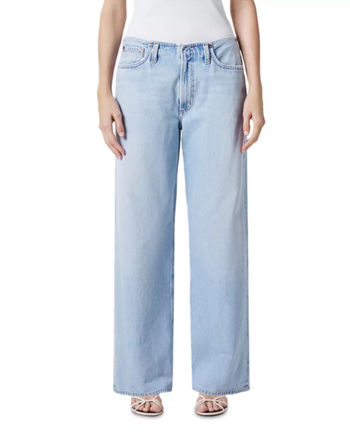 Lex Low Slung Baggy Jeans in Pale Indigo - 1