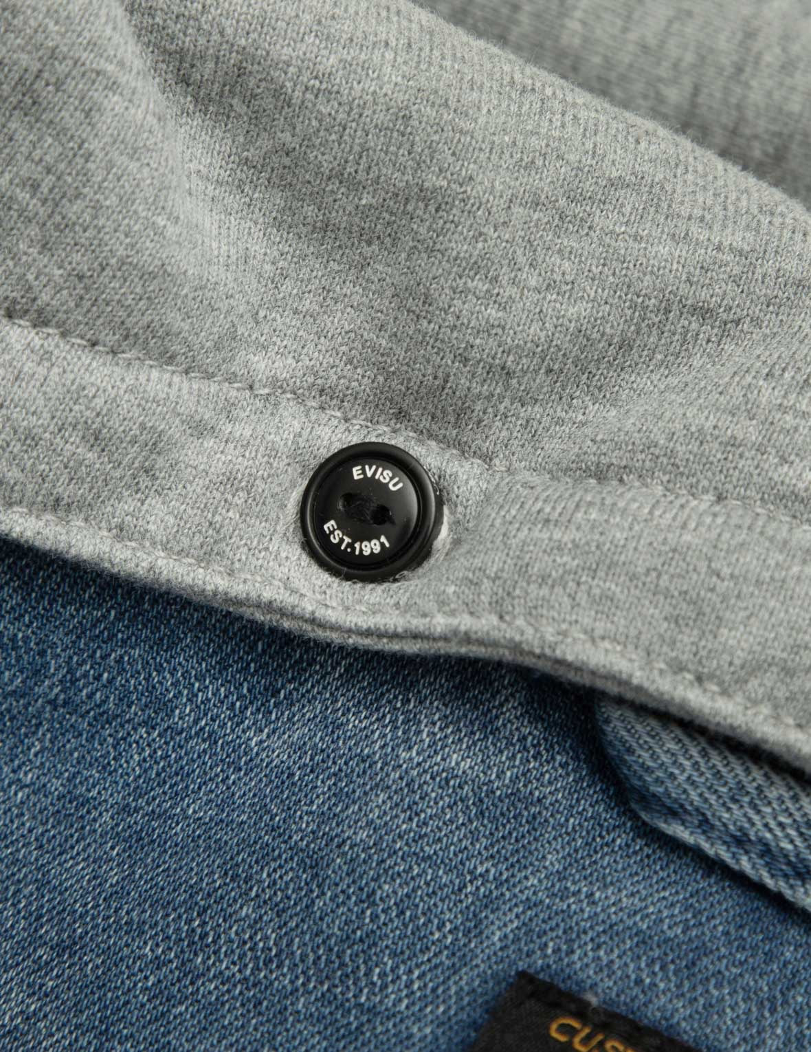 SEAGULL AND LOGO EMBOSSED PRINT LOOSE FIT DENIM JACKET - 12