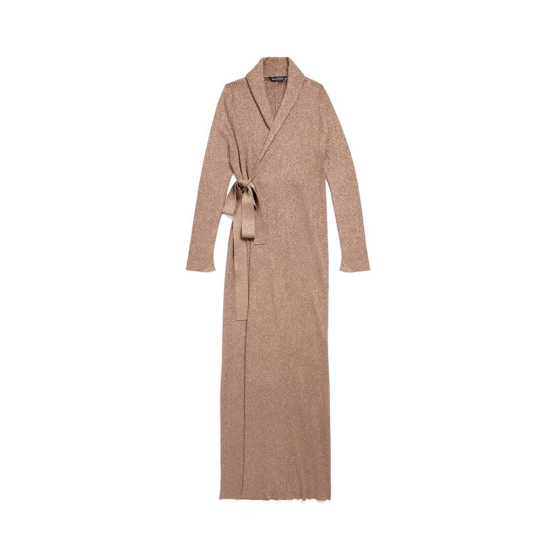 Women's Wrap Maxi Dress in Gold - 1