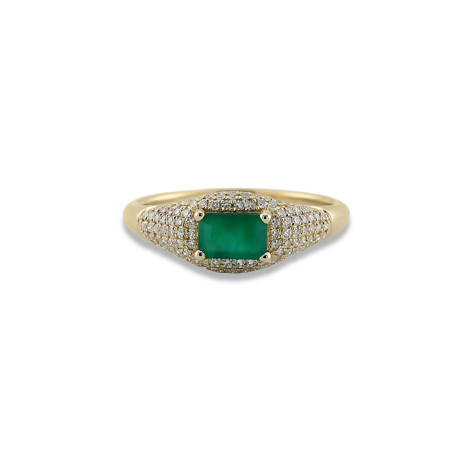 Claudia Emerald Signet Ring - 1