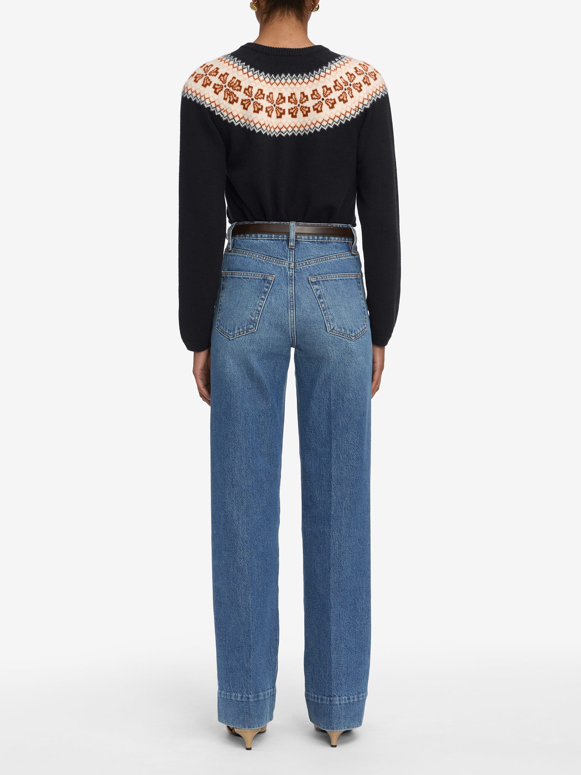 The Cashmere Fairisle Cardi in Navy - 6