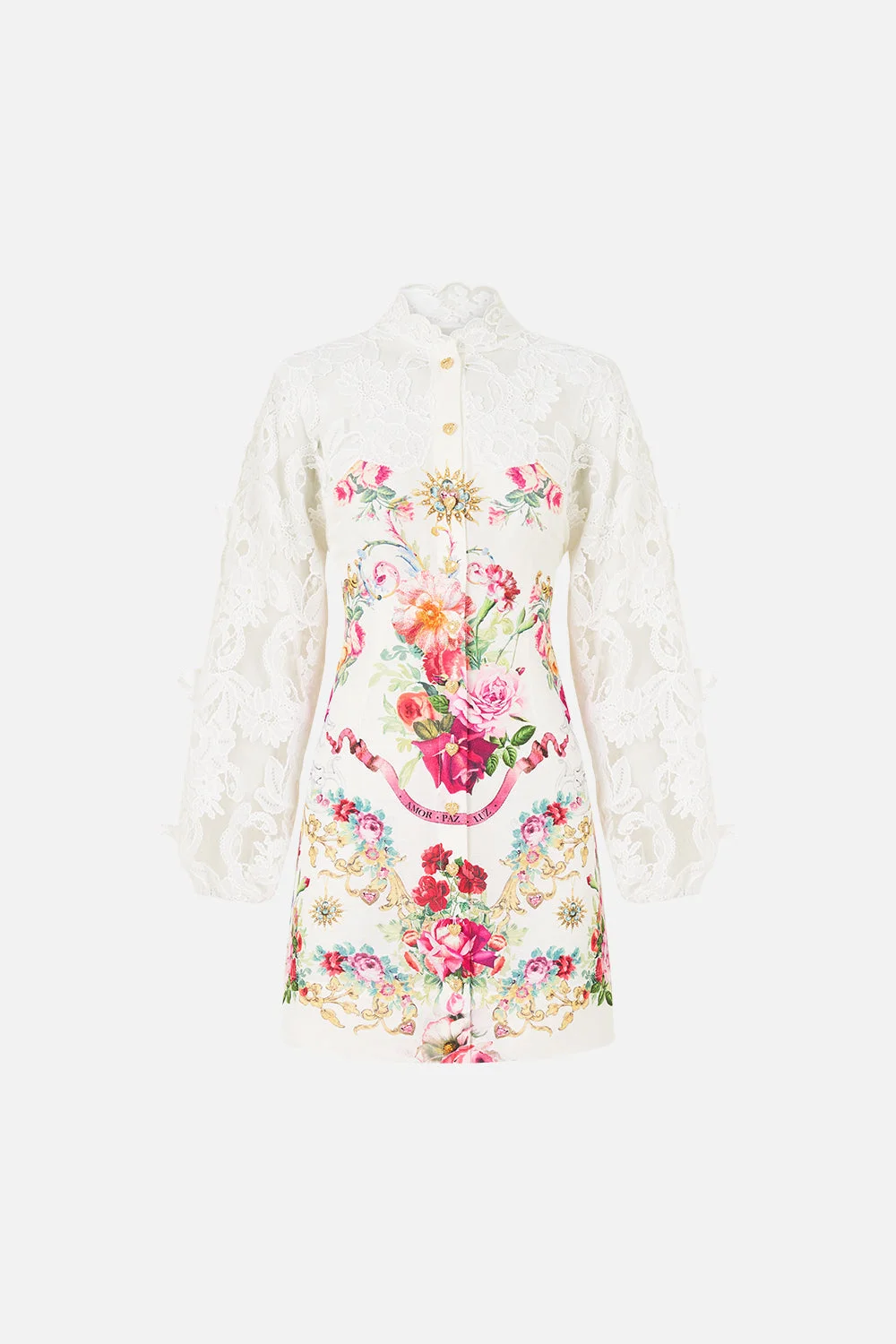LACE SLEEVE MINI DRESS TORERO LIBERTINE - 1