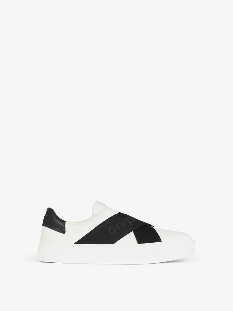 CITY SPORT SNEAKERS IN LEATHER WITH DOUBLE WEBBING STRAP 1