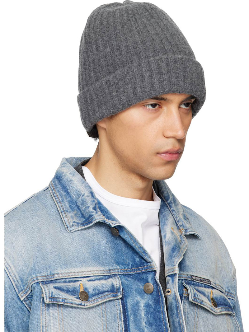 Maison Margiela Gray Ribbed Beanie outlook