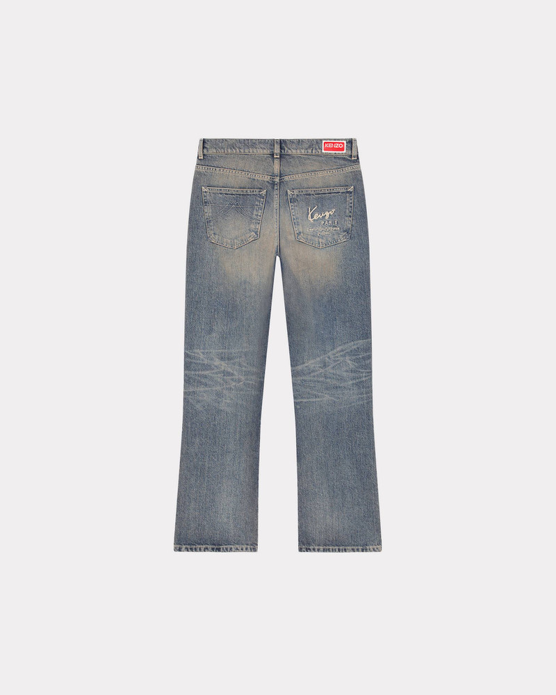 KENZO 'BARA' cropped Japanese denim jeans outlook