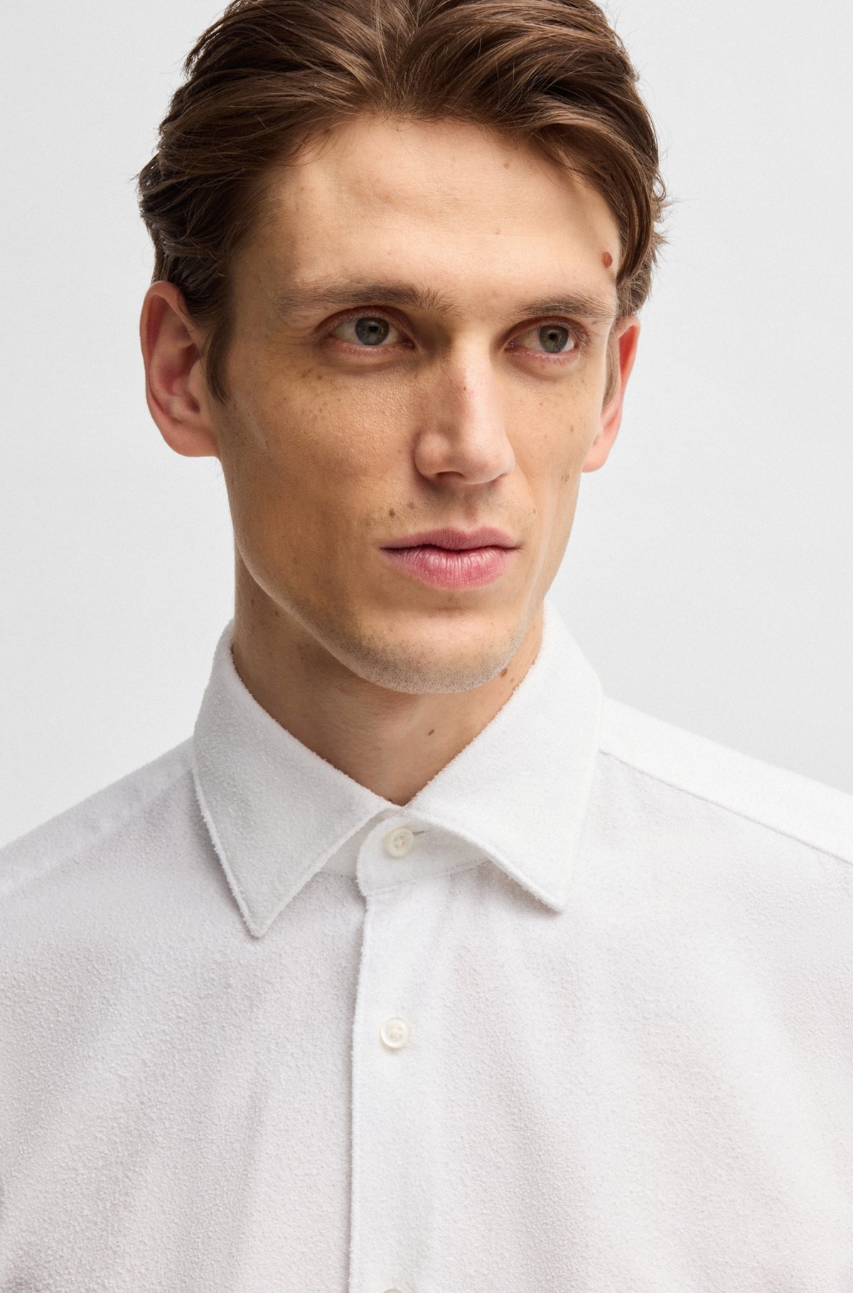 REGULAR-FIT SHIRT IN ITALIAN-MADE BOUCLÉ - 3