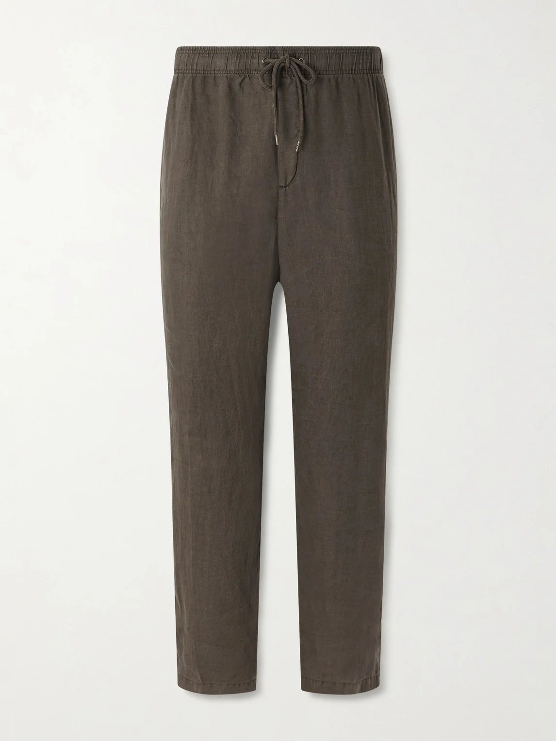 Straight-Leg Garment-Dyed Linen Drawstring Trousers - 1