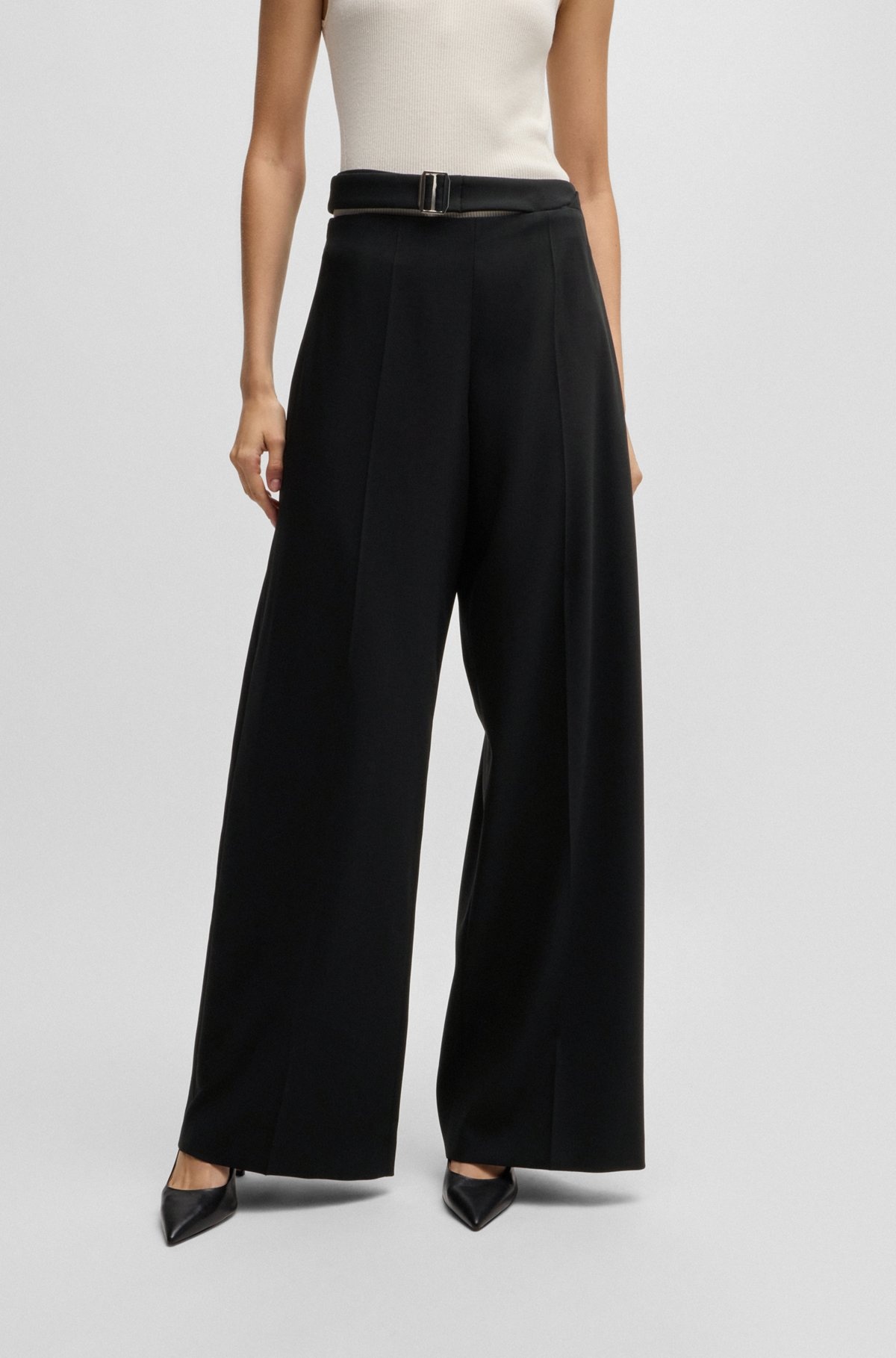 STRETCH-WOOL TROUSERS WITH FEATURE WAIST AND SOFT DRAPE - 2