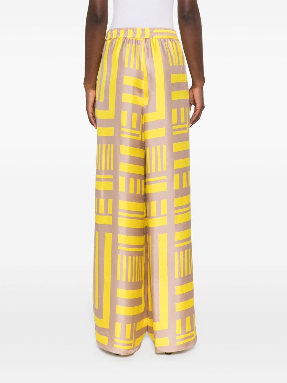 FF Labyrinth-print silk trousers - 4
