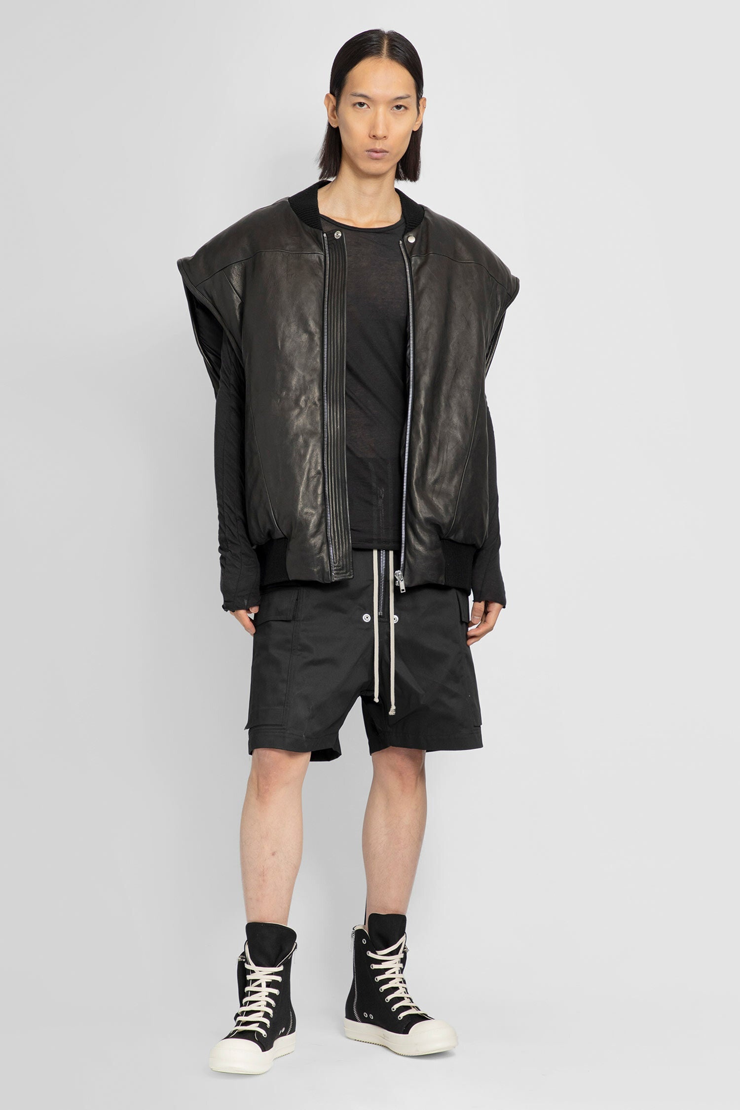 RICK OWENS MAN BLACK SHORTS - 5