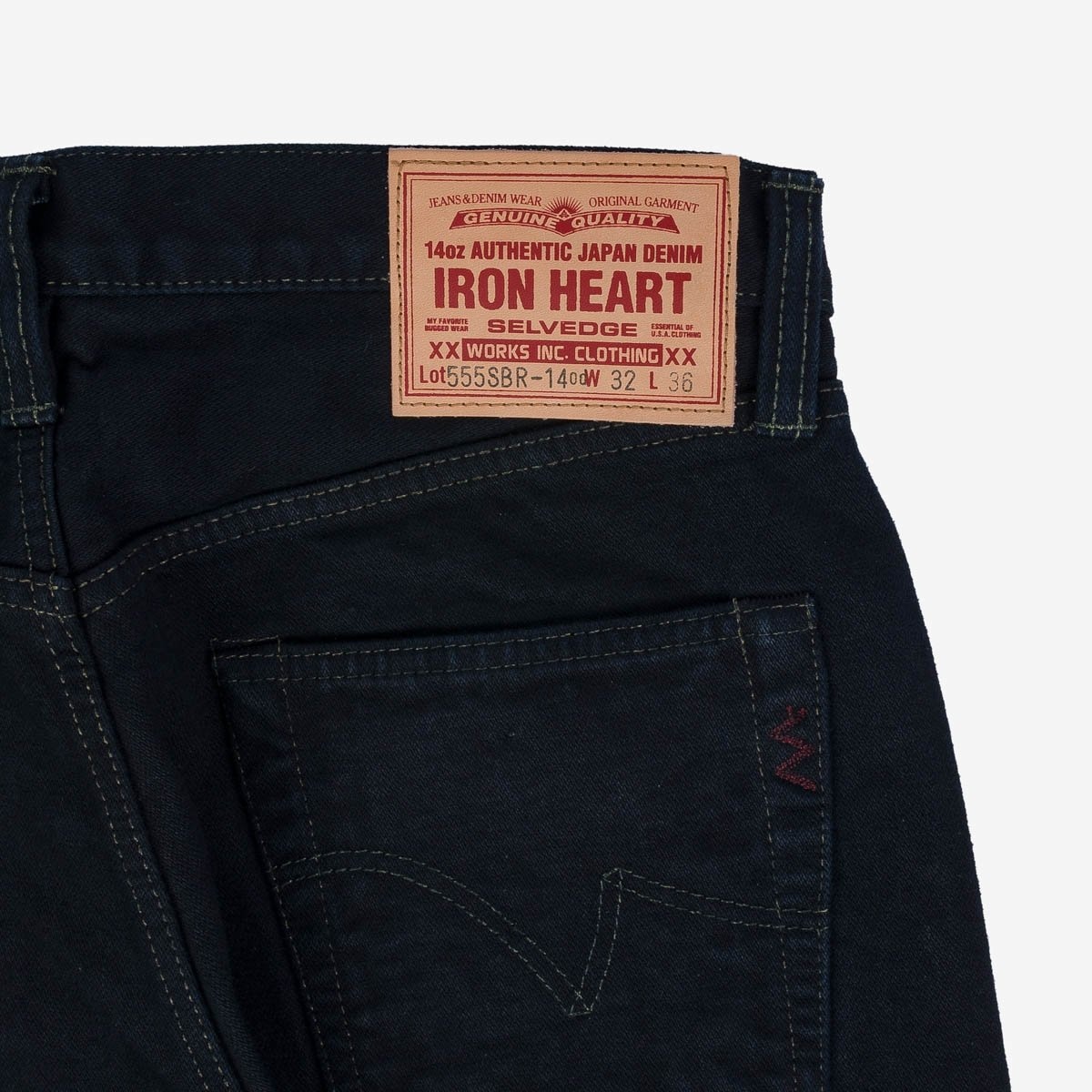 IH-555SBR-14od 14oz Broken Twill Selvedge Denim Super Slim Cut Jeans - Indigo Overdyed Black - 6