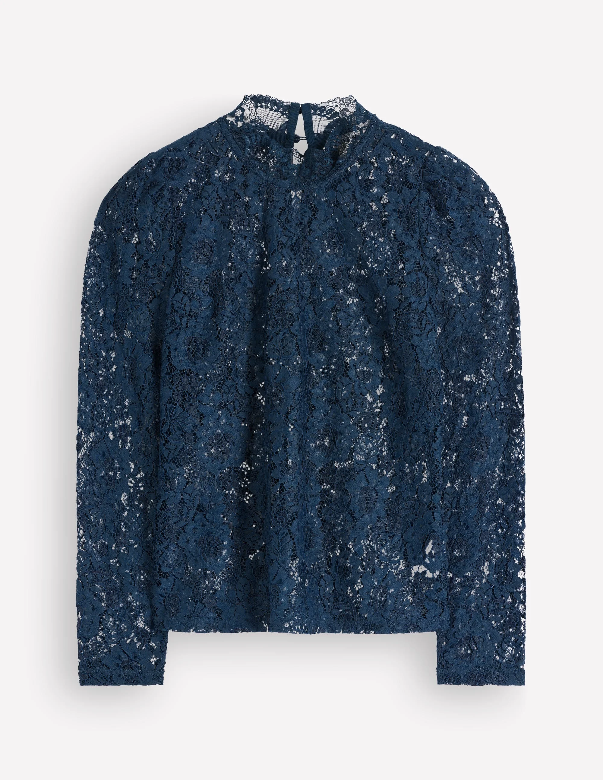 Lace Detail Top-Midnight Ocean - 1