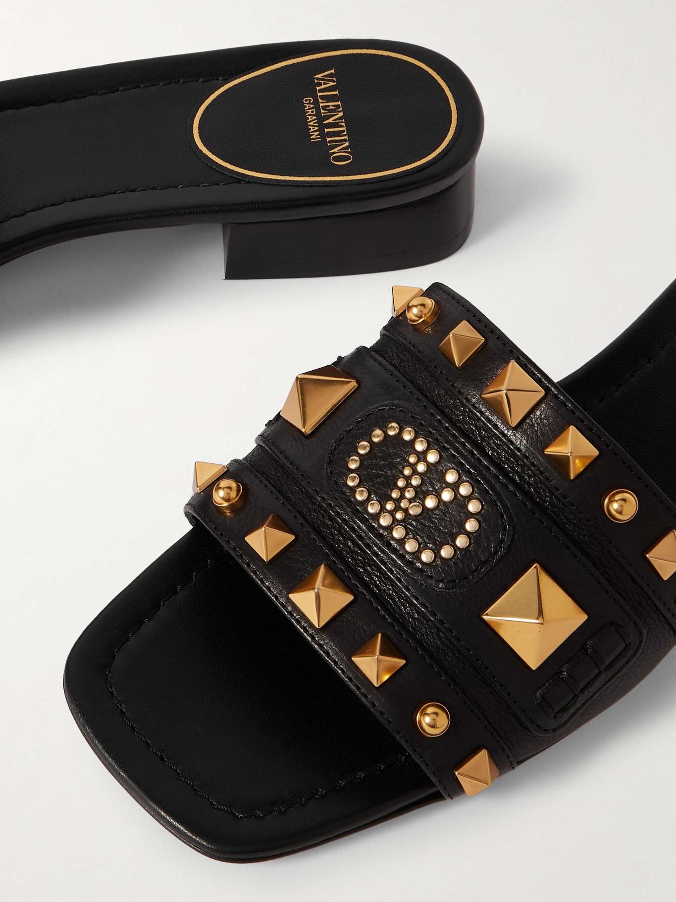 Plaster Caster studded leather slides Black - 4