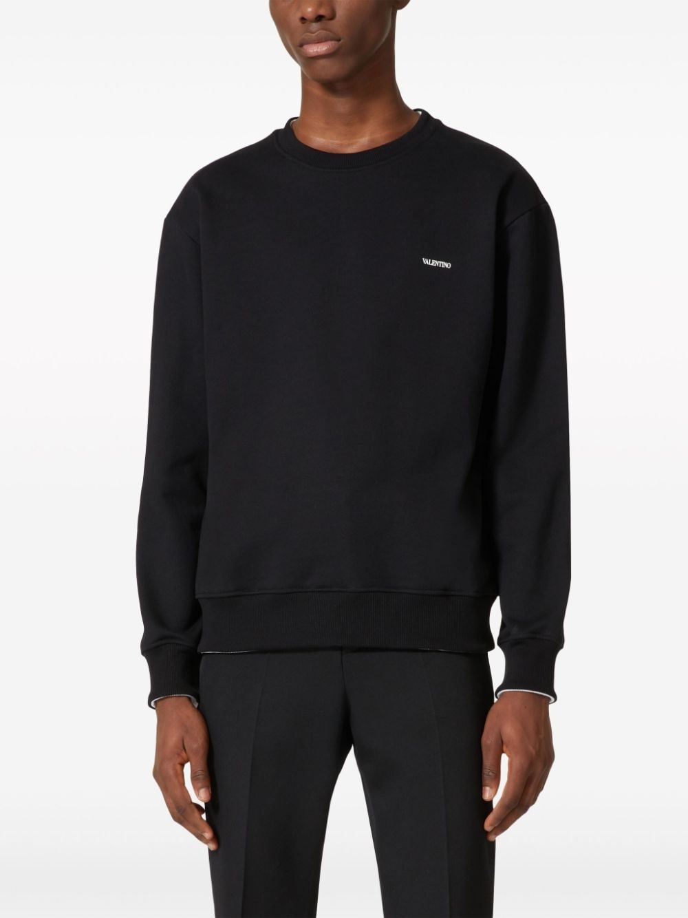 logo-print cotton sweatshirt - 3