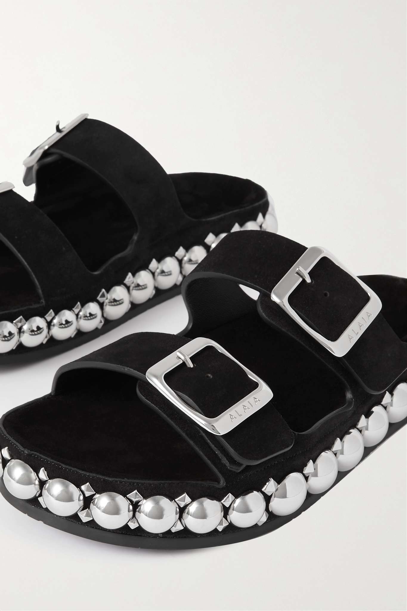 45 studded suede slides - 4