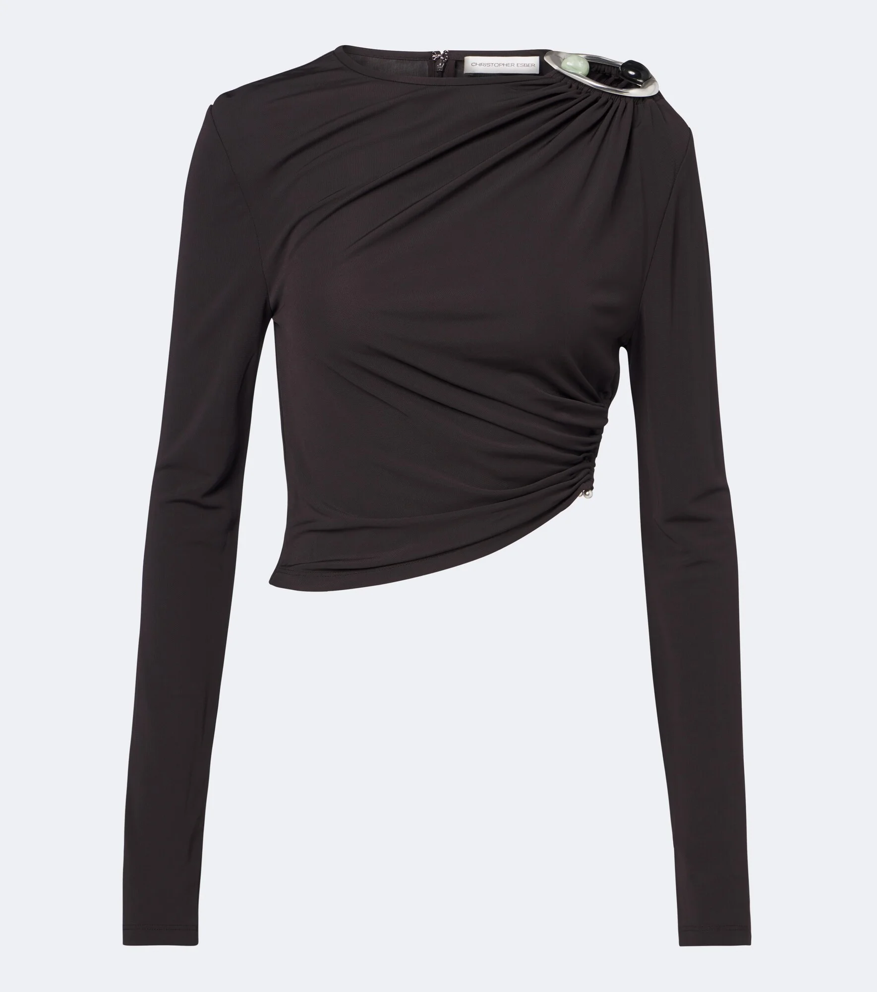 Orica Crystal ruched jersey crop top - 1
