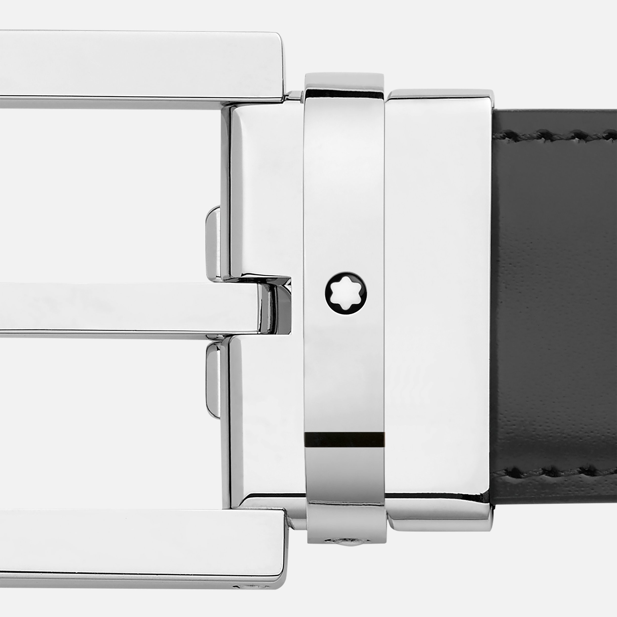 Black/blue 30 mm reversible leather belt - 4