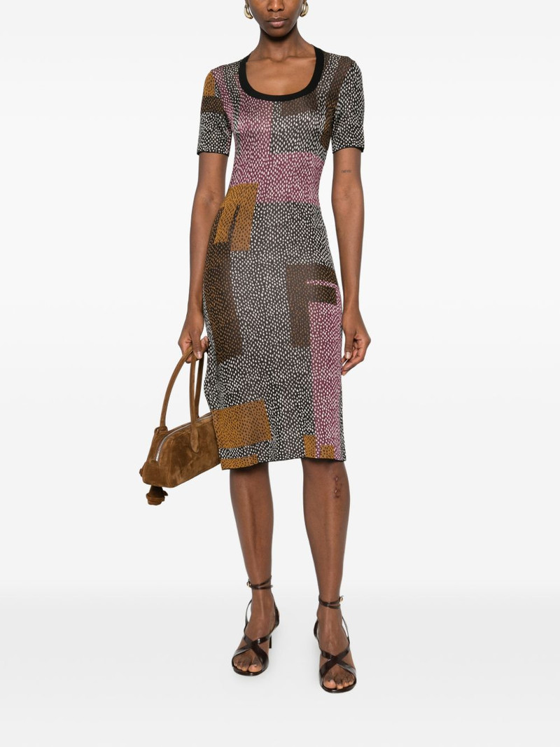 FENDI geometric-print midi dress outlook