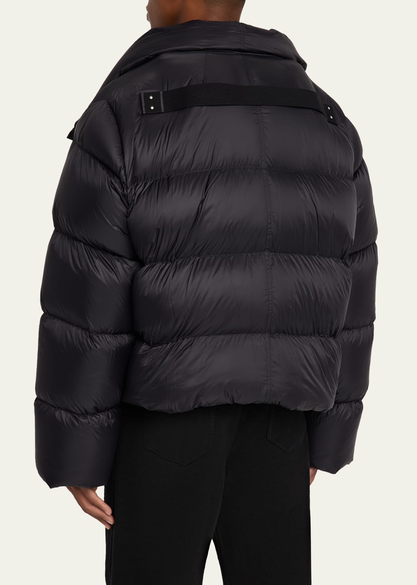 Men's Nylon Cropped Turtleneck Puffer Jacket - 3