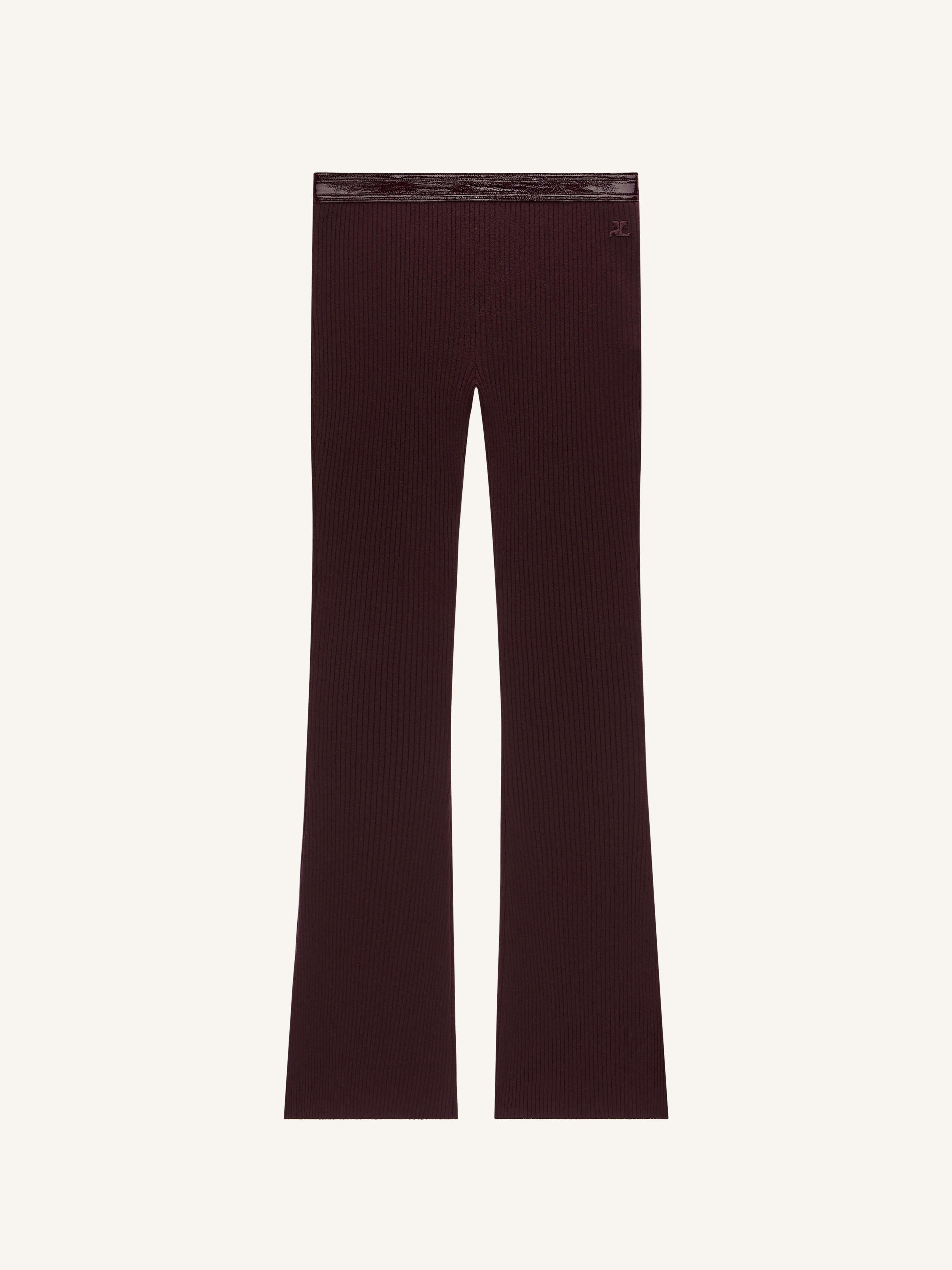 VINYL AND KNIT FLARE PANTS - 1