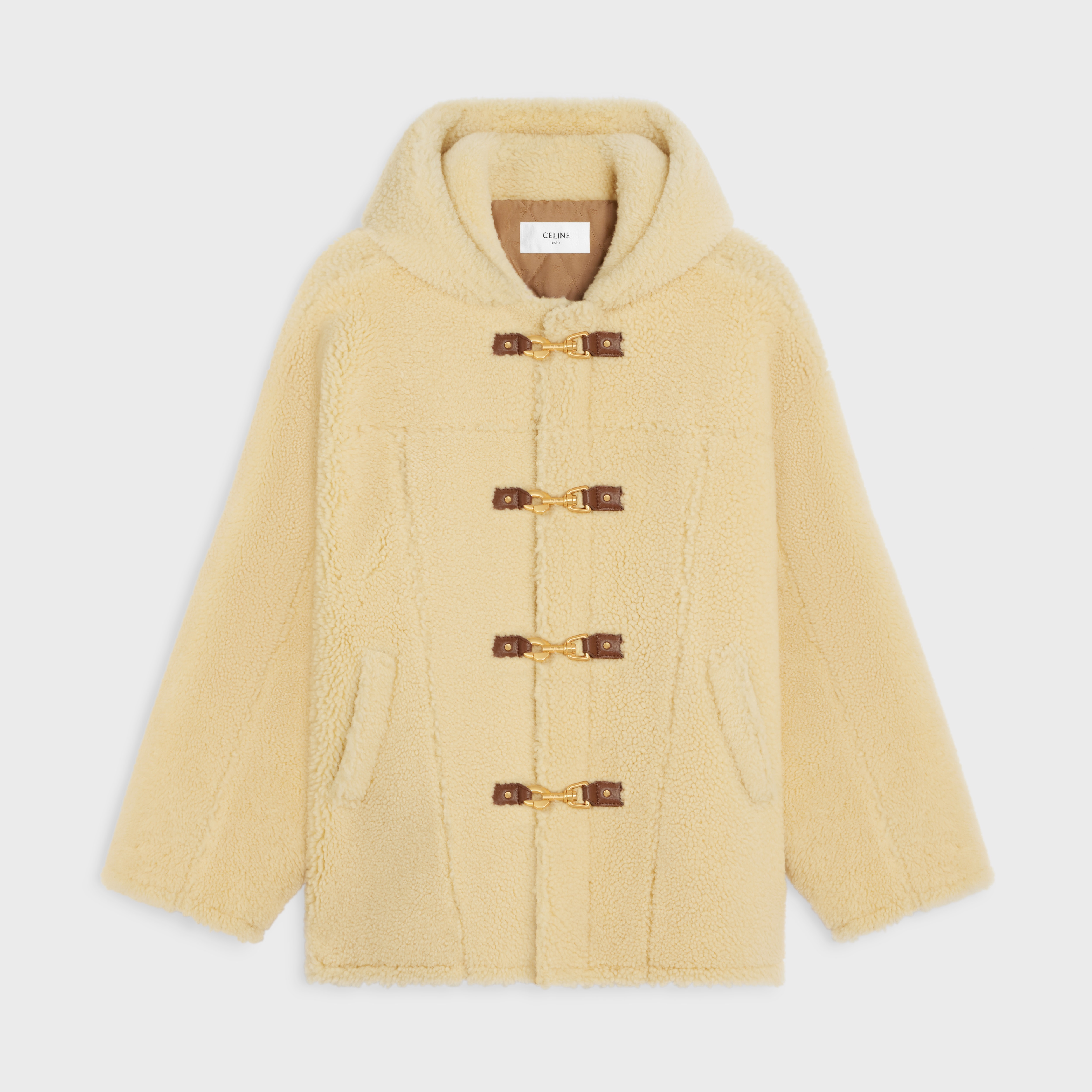 duffle coat in curly shearling - 1