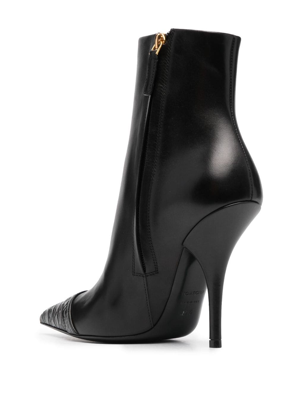 pointed toe leather ankle boots - 3