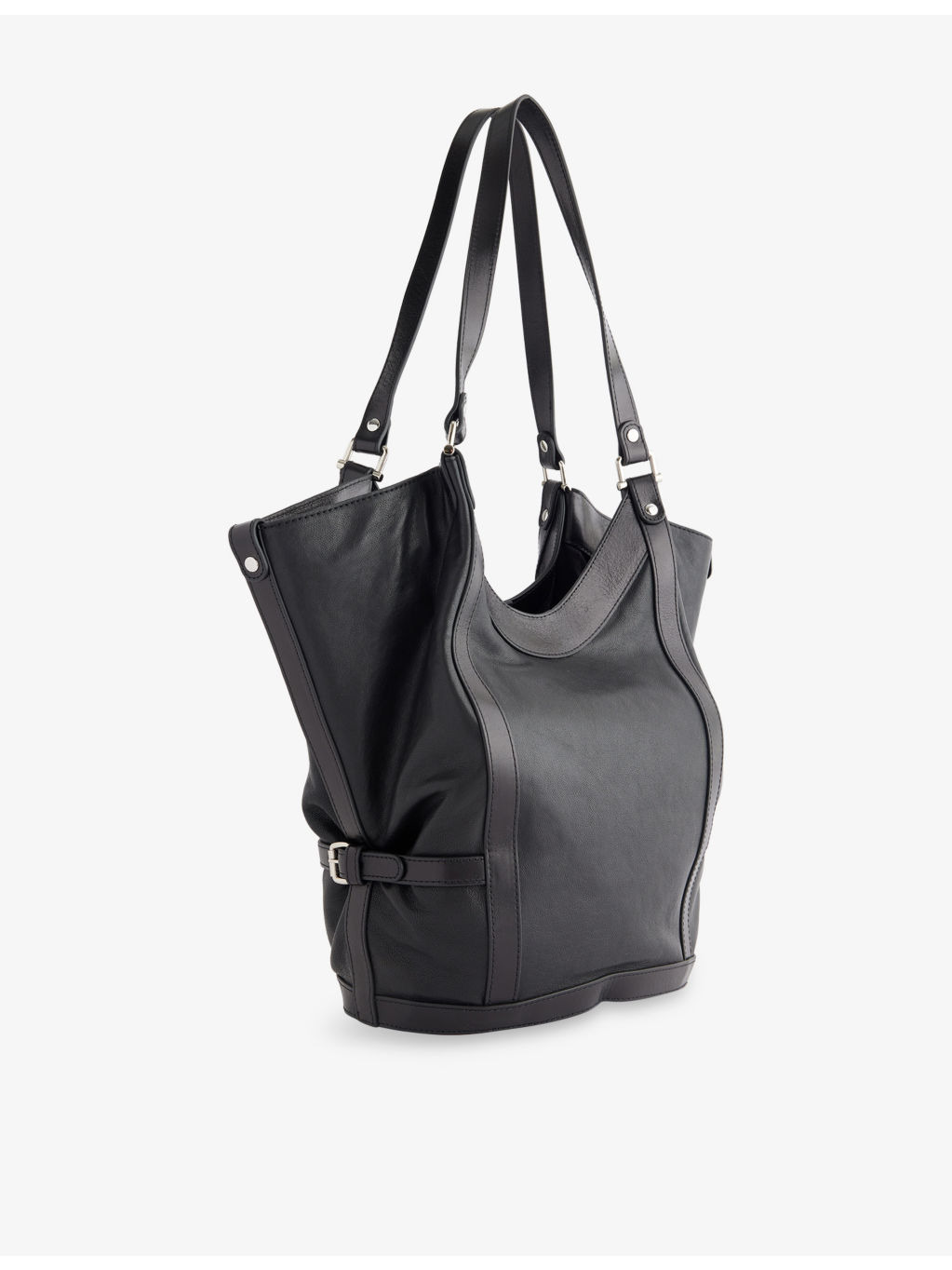 Olive Large Leather Shoulder Bag - 6