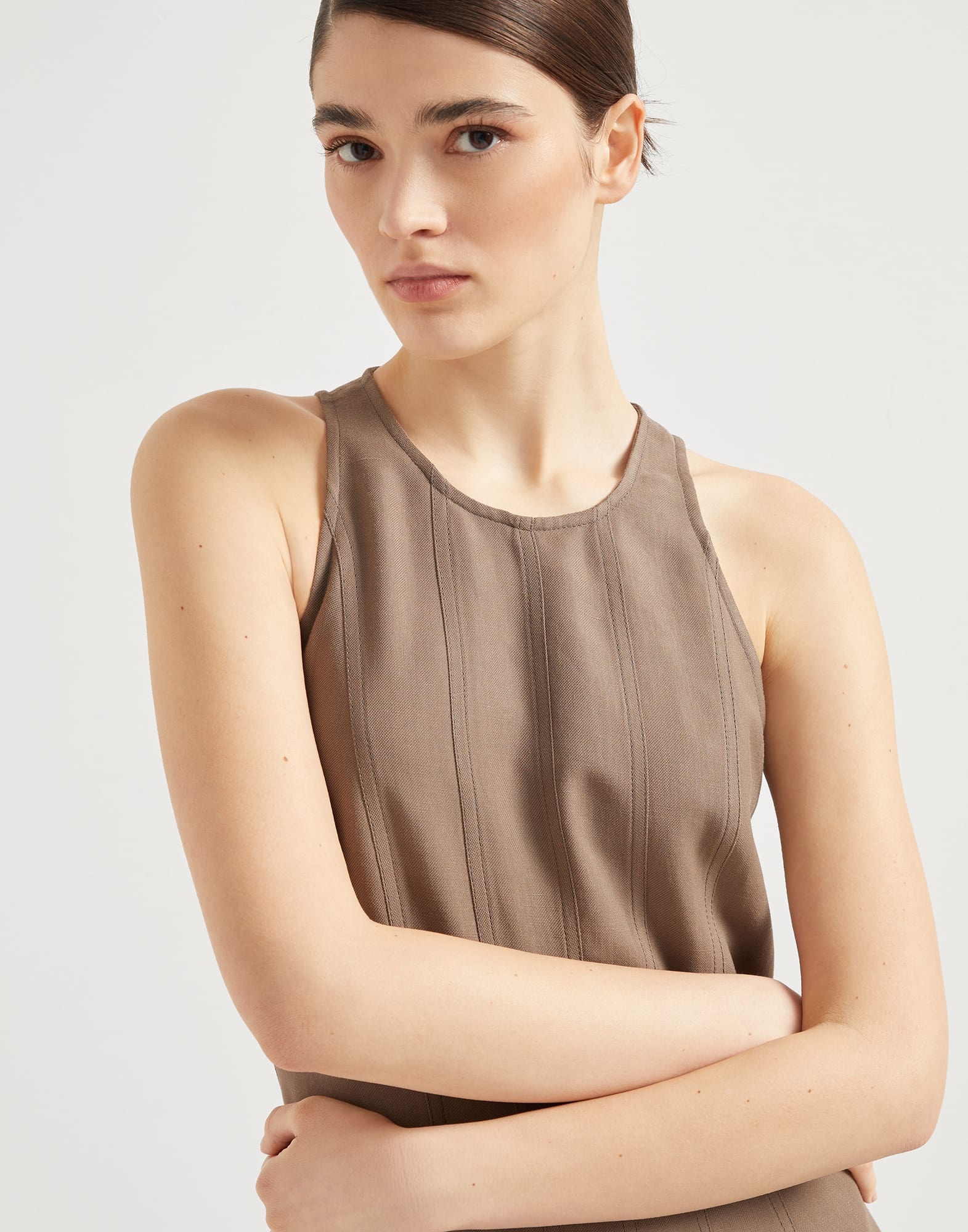 Viscose and linen fluid twill dress - 3