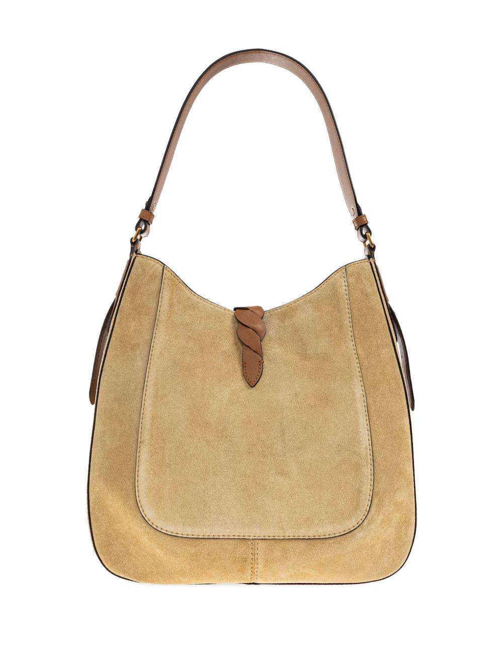 braided-detail suede shoulder bag - 3