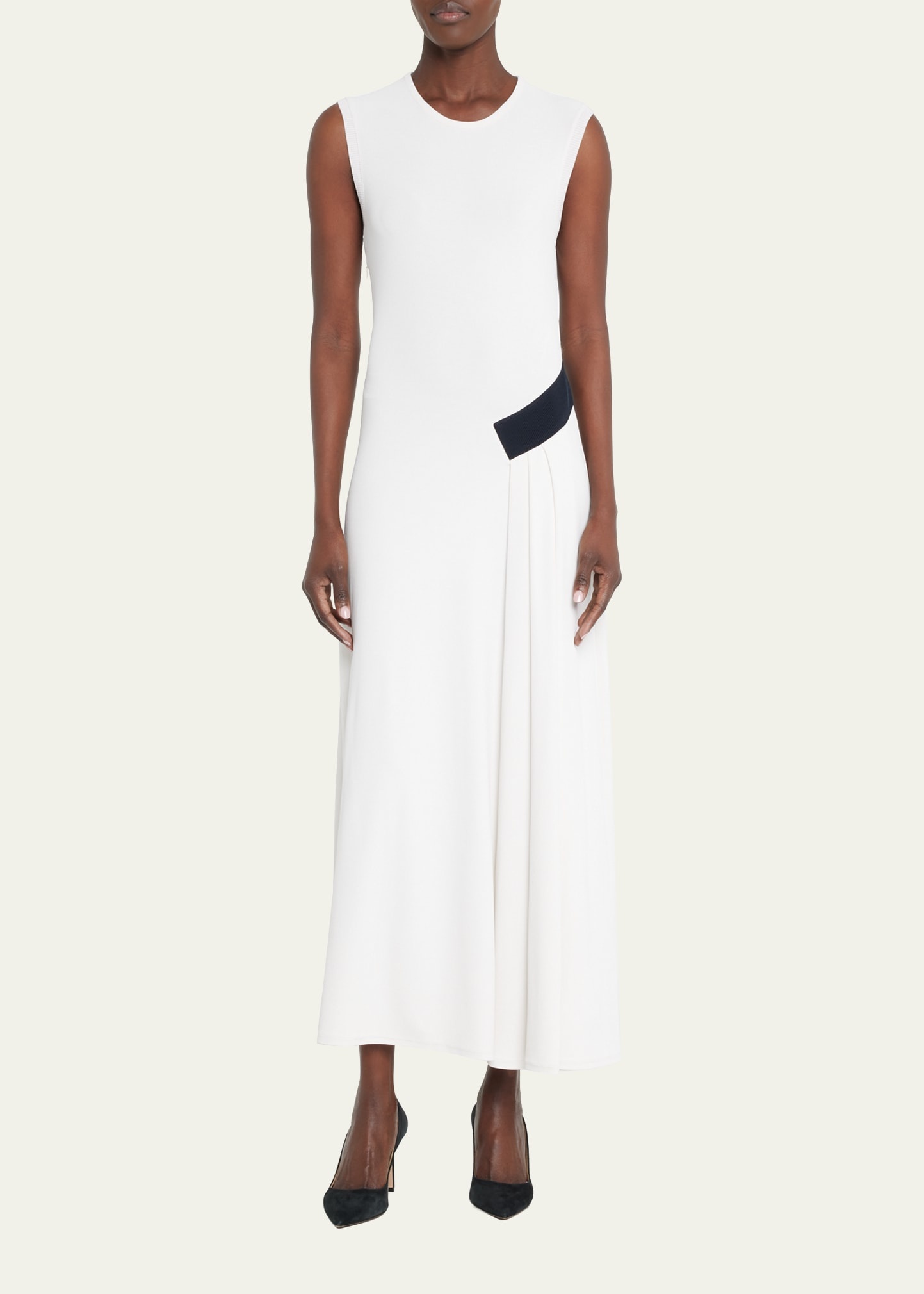 Maxi Dress w/ Colorblock Hip Detail - 2