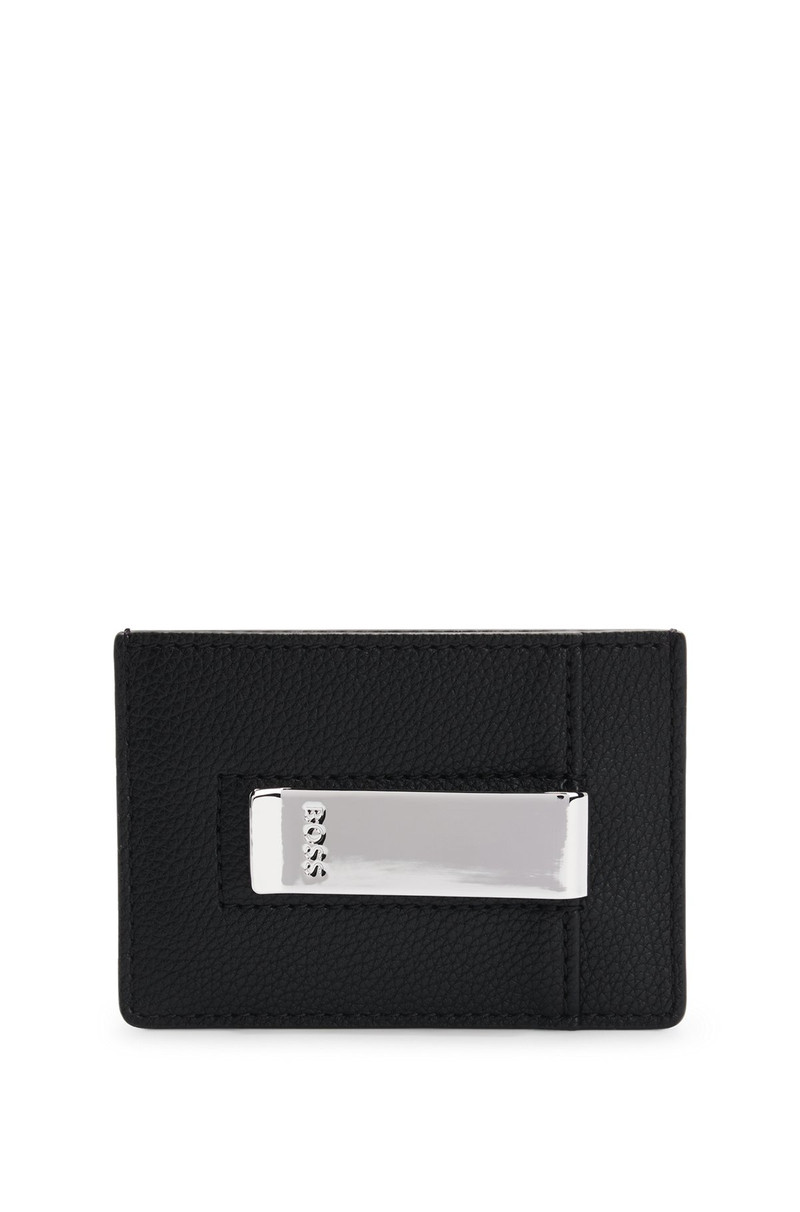 BOSS GRAINED FAUX-LEATHER CARD HOLDER WITH MONEY CLIP outlook