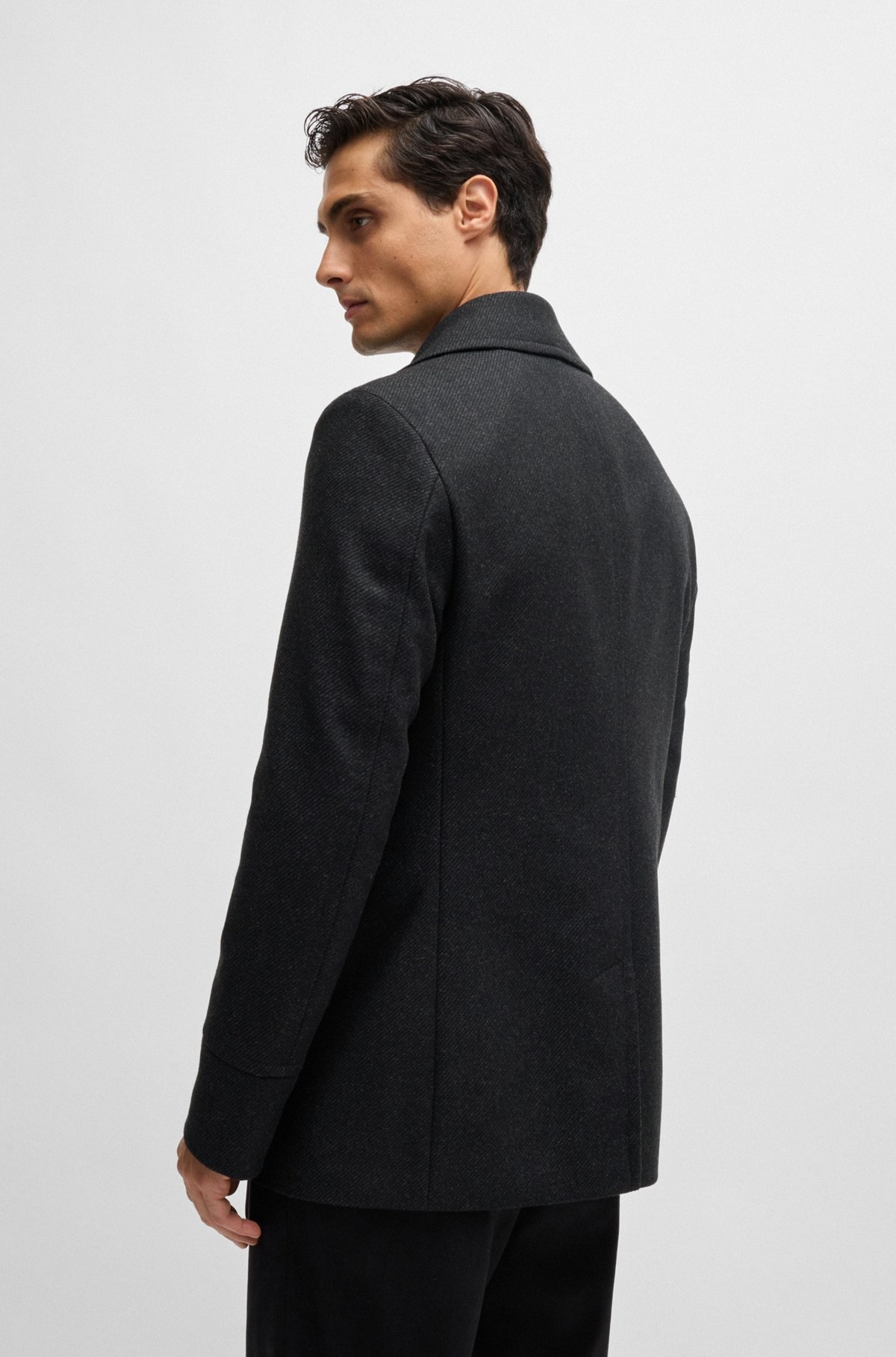 SLIM-FIT DOUBLE-BREASTED COAT IN WOOL - 5
