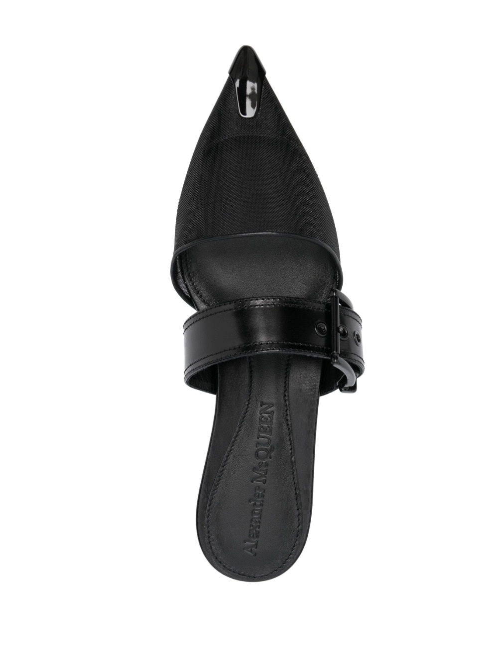 Punk point-toe flat mules - 4