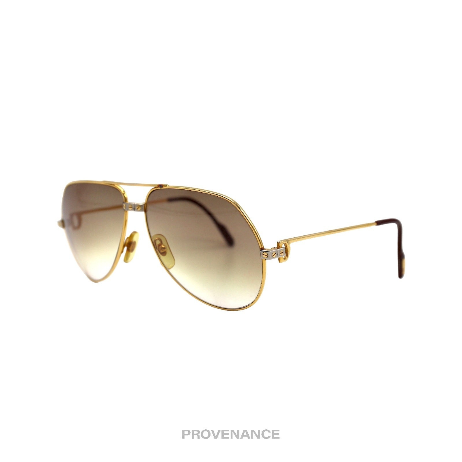 Cartier Vendome Santos Vintage Sunglasses - Gold Brown - 2