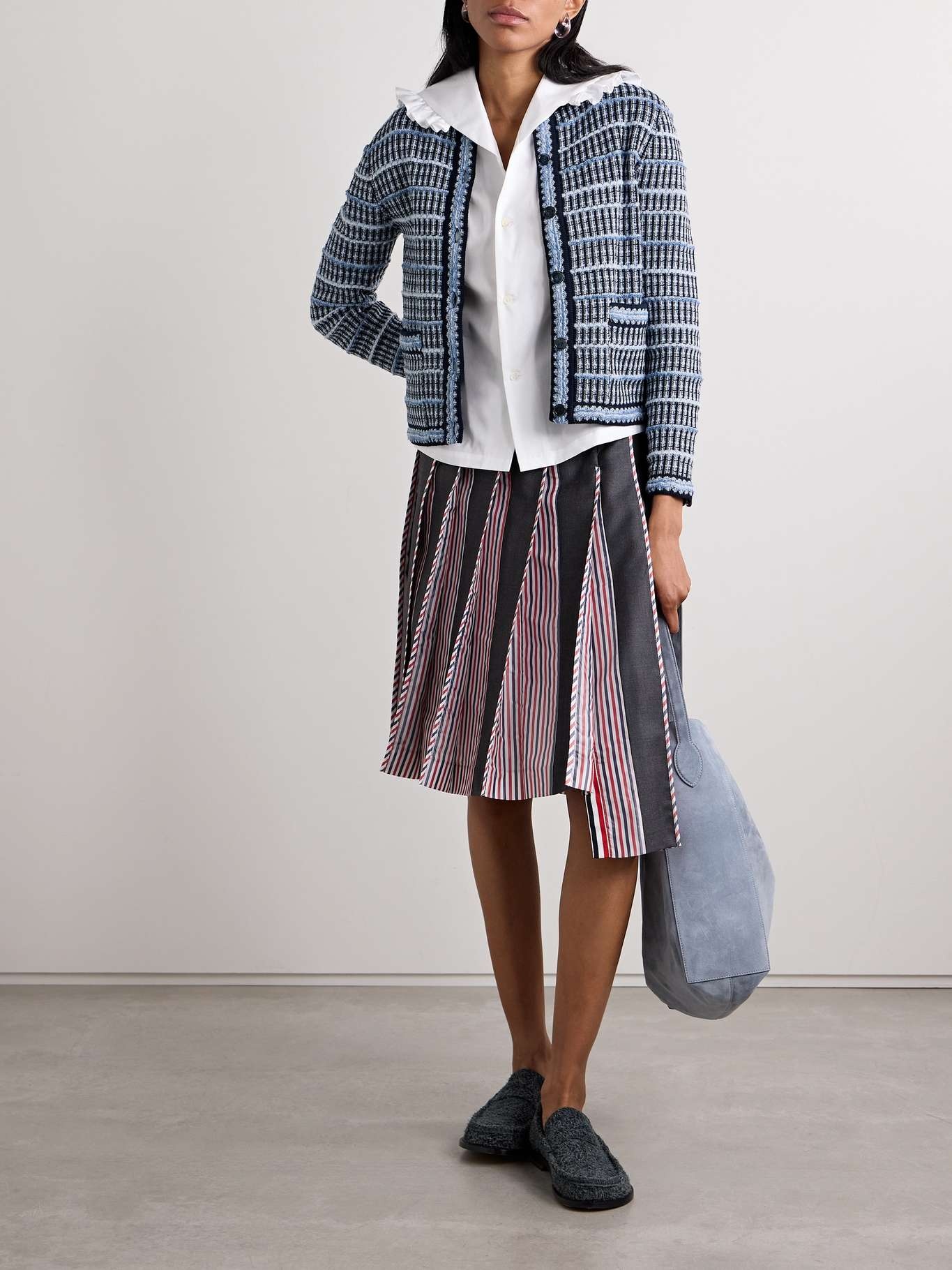 Cropped cotton-blend tweed cardigan - 2