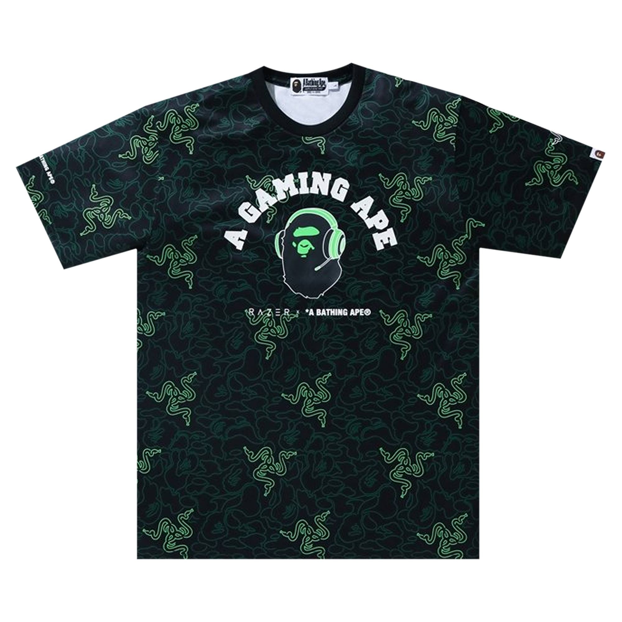 BAPE x Razer Neon Camo Team Tee 'Green' - 1