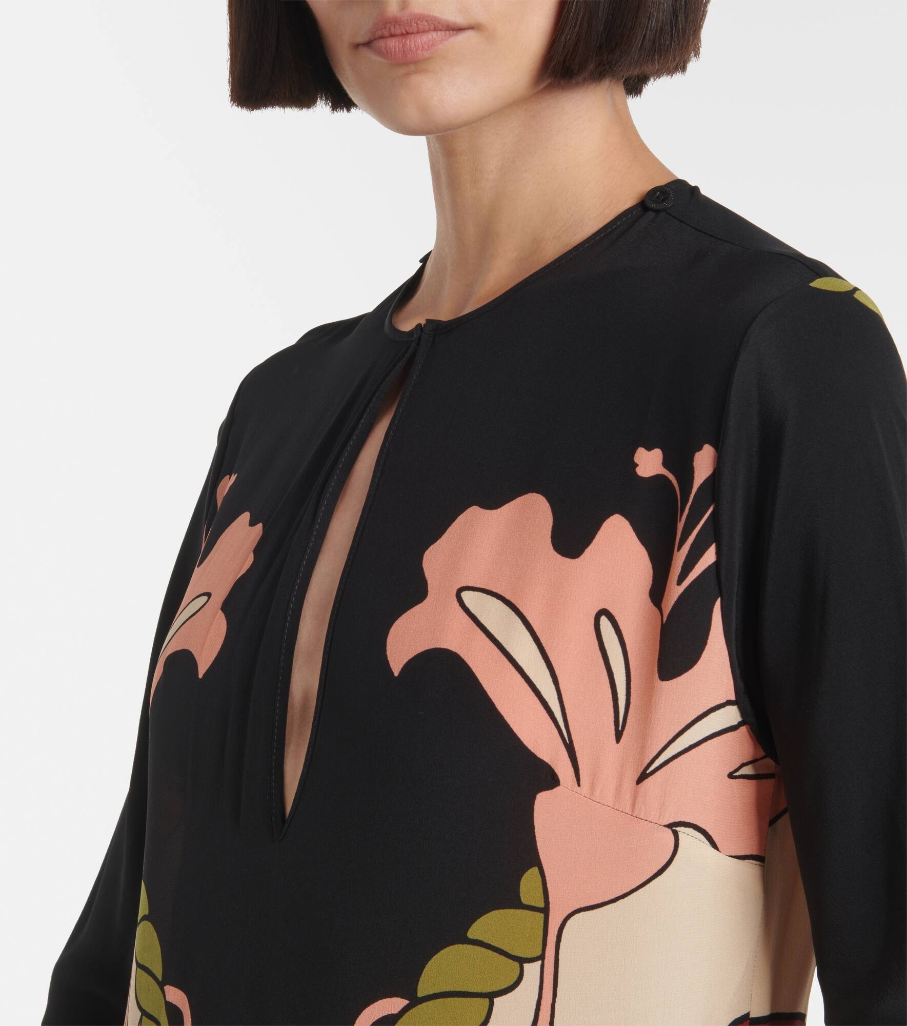 Sequined printed silk tunic - 6