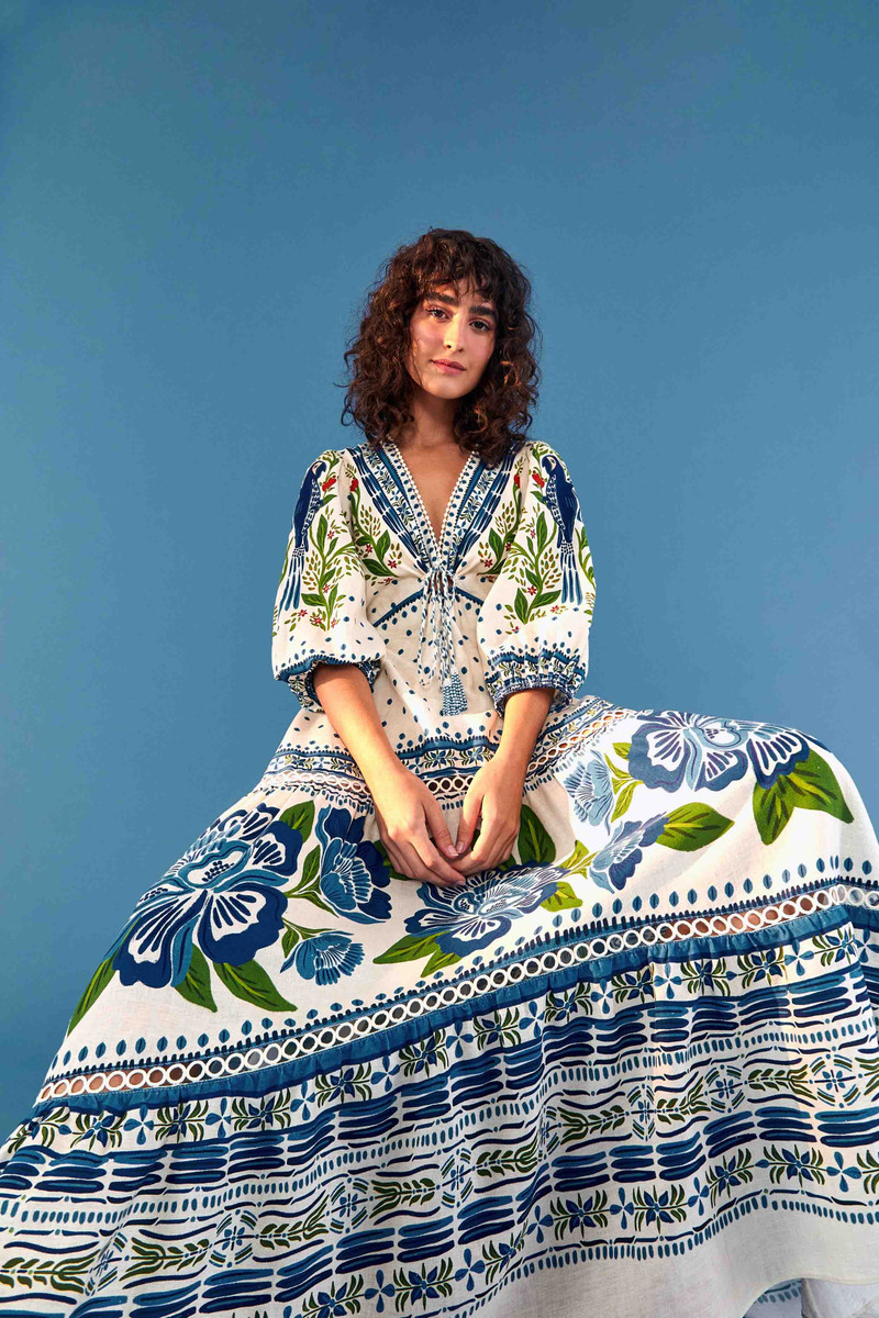 Off White Macaw Flight Maxi Dress 1