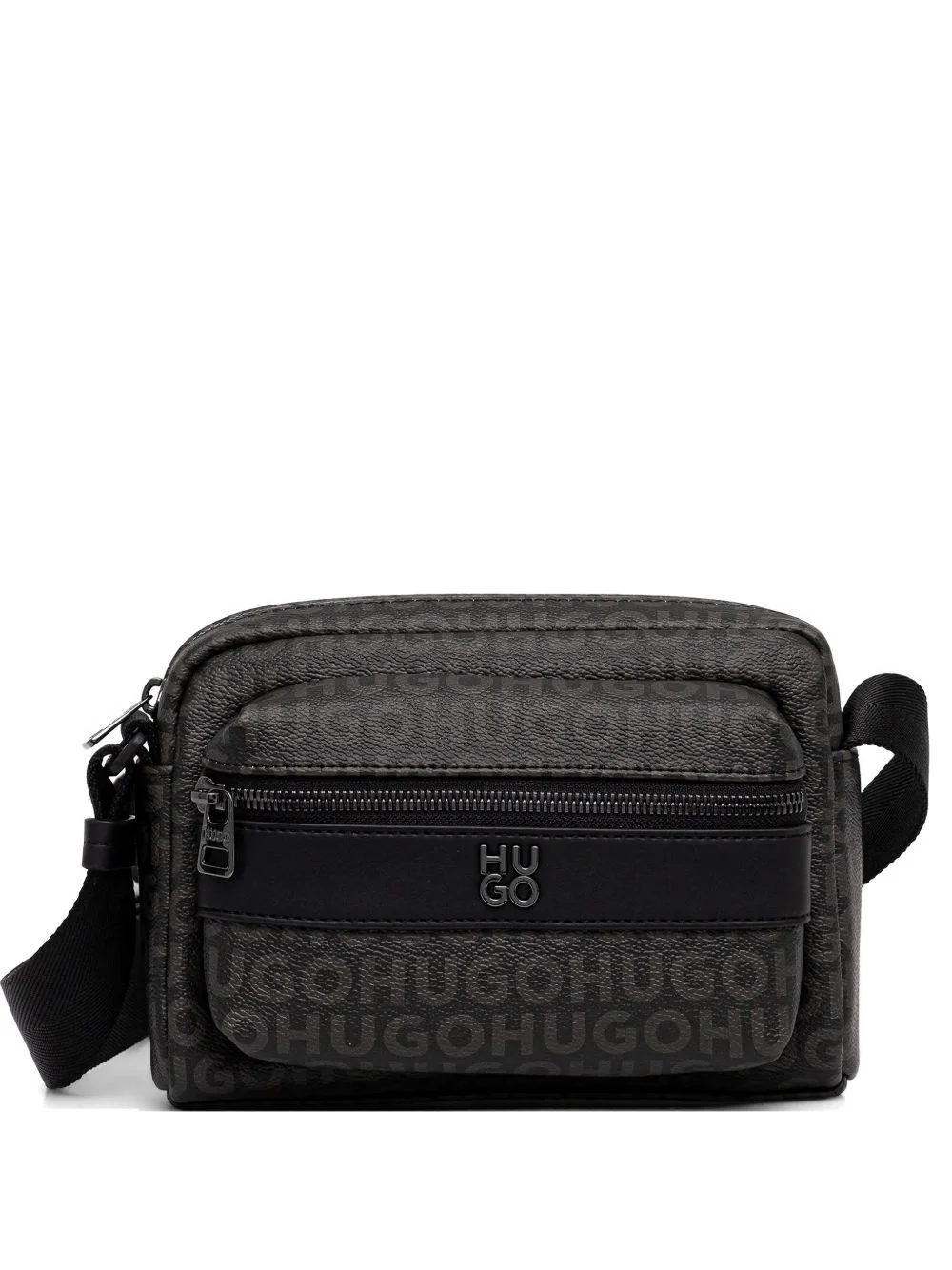 logo-monogram zip-fastening shoulder bag - 1