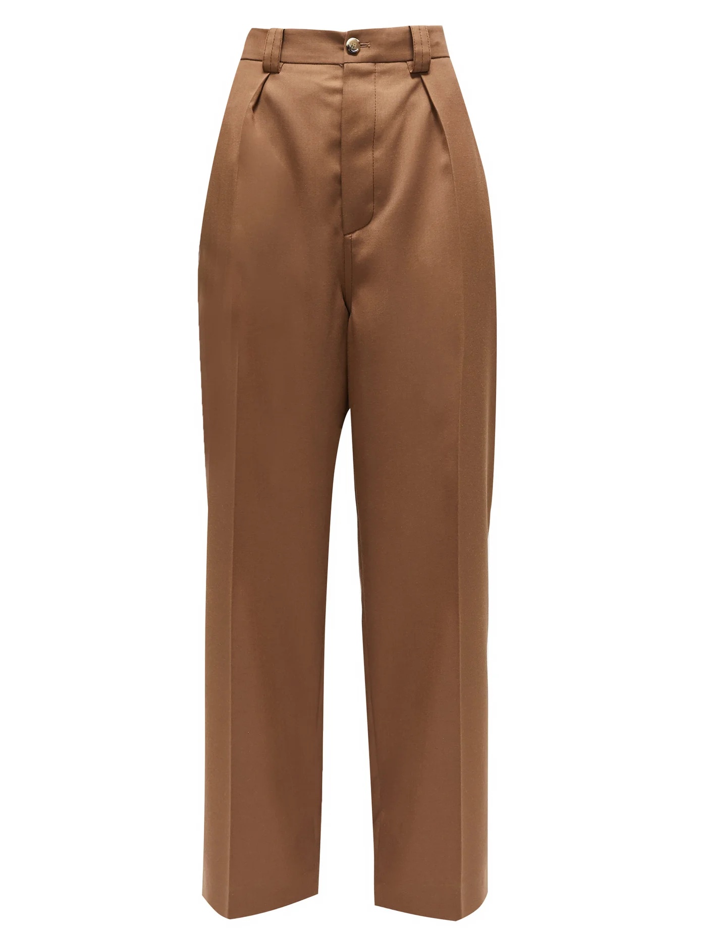 High-rise tailored wool-twill trousers - 1