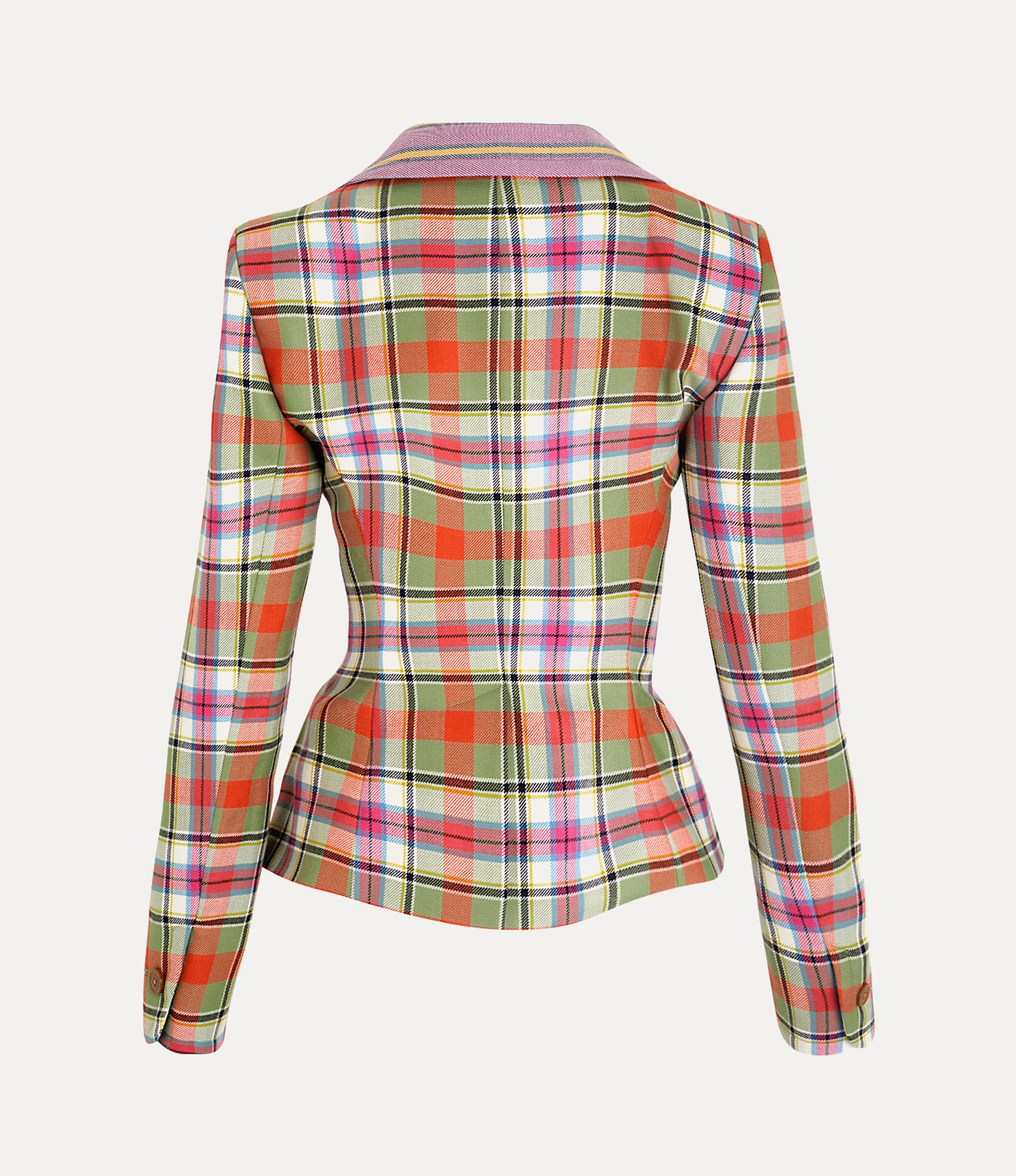 ジャケット VIVIENNE WESTWOOD GIACCA MONOPETTO DRUNKEN IN LANA TARTAN Vivienne Westwood Drunken jacket with tartan wool pattern