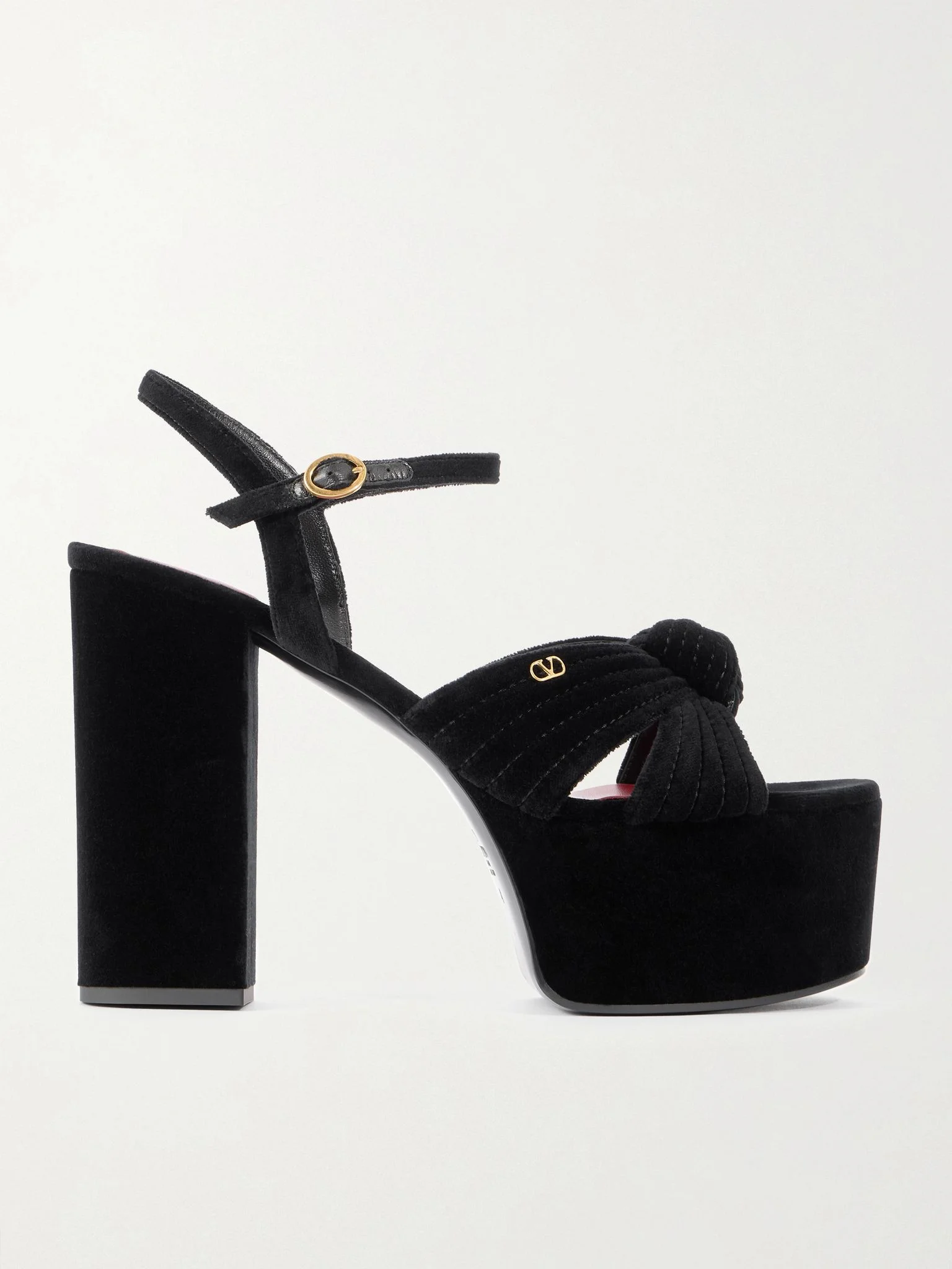 Crasher 125 velvet platform sandals Black - 1