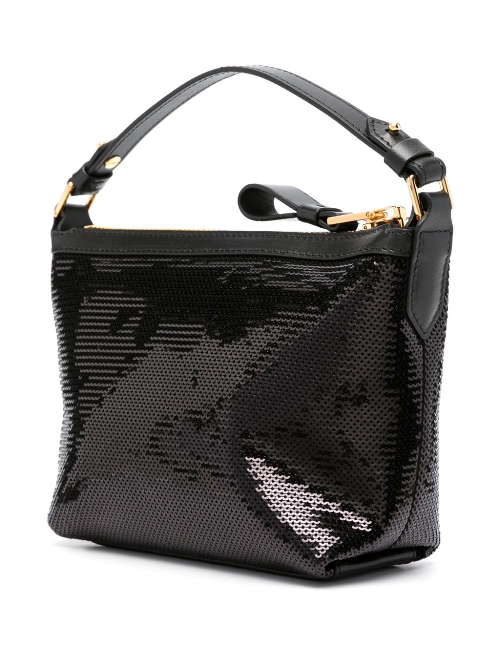 logo-plaque sequin tote bag - 3